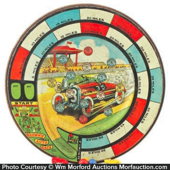 Antique Advertising Brownie Auto Race Game • Antique Advertising