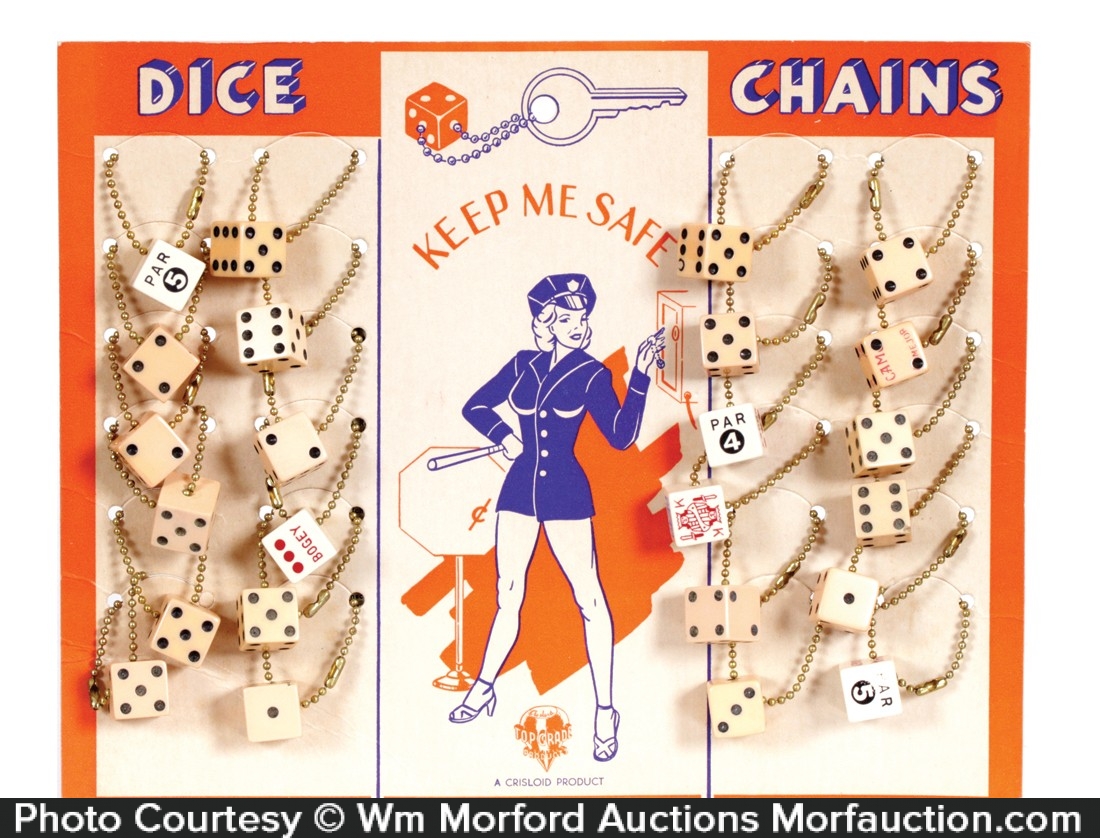 Dice Key Chain Display • Antique Advertising