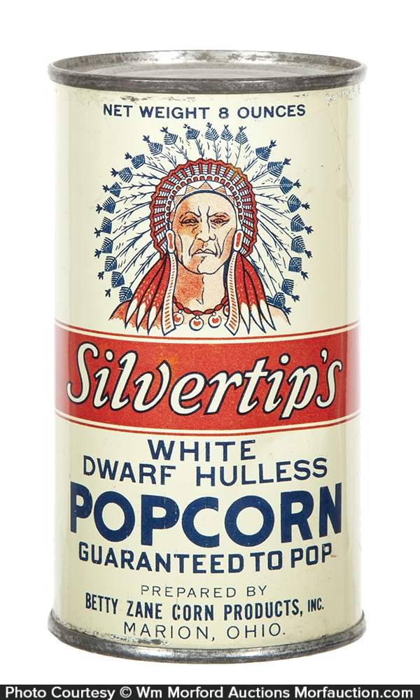 Silvertips Popcorn Tin • Antique Advertising