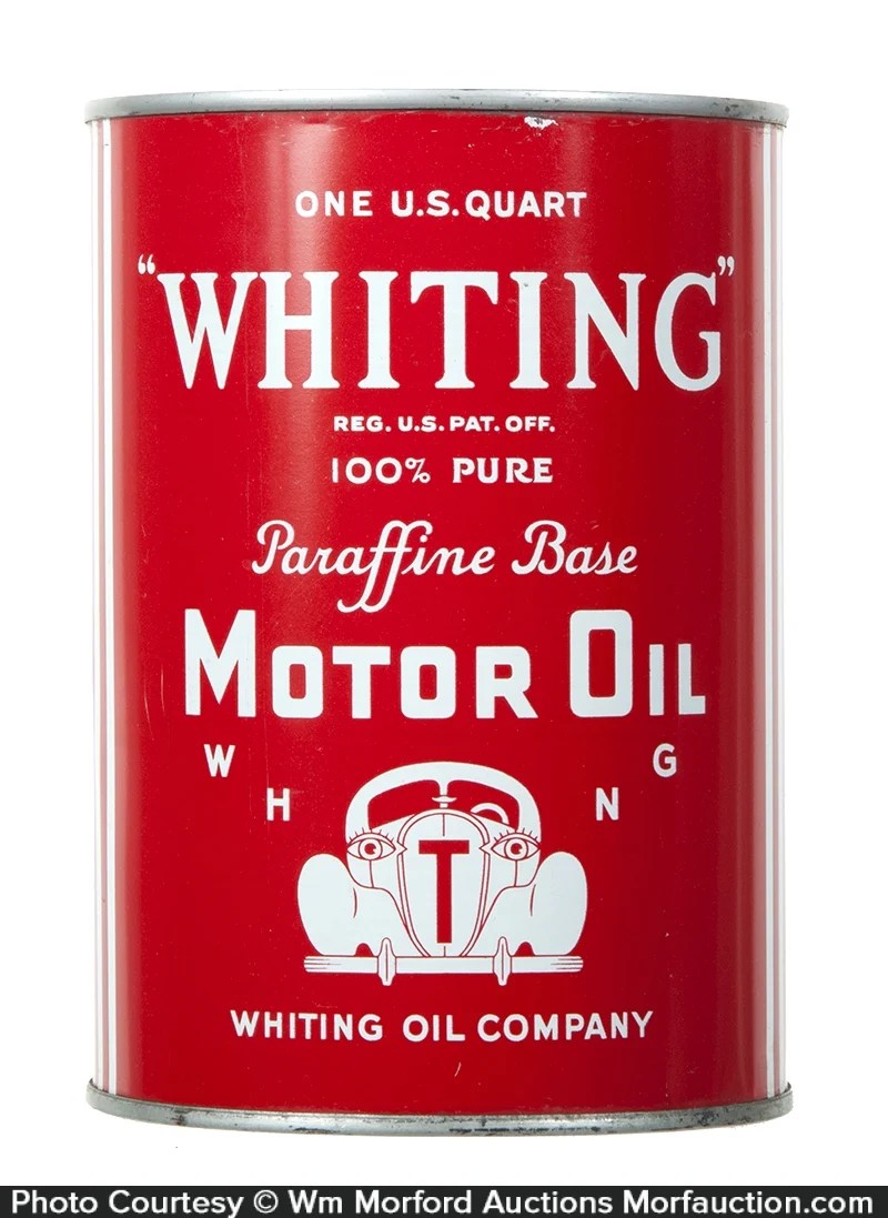 Whiting Motor Oil Can • Antique Advertising
