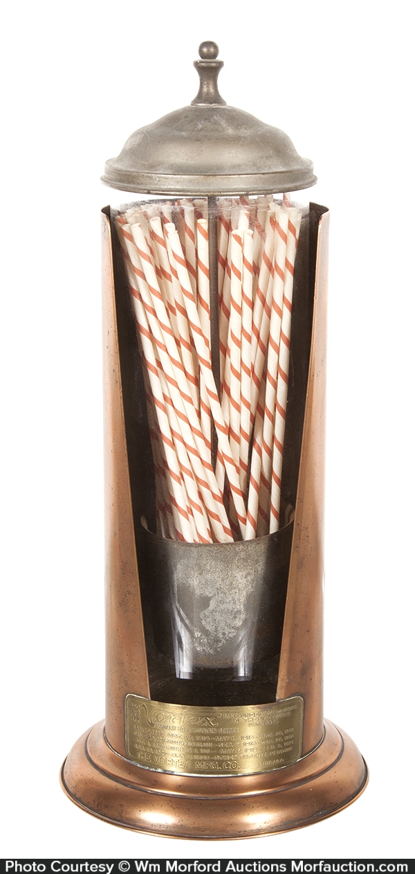 Antique Advertising Nortex Sanitary Straw Dispenser • Antique Advertising