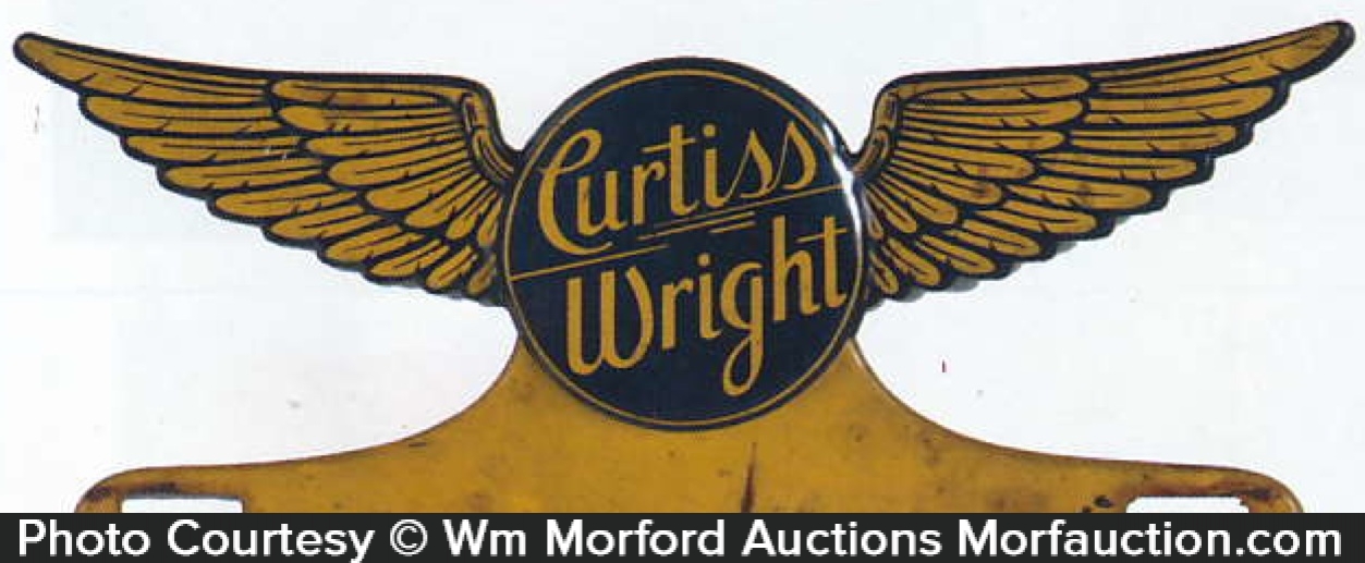 Curtiss Wright License Plate • Antique Advertising