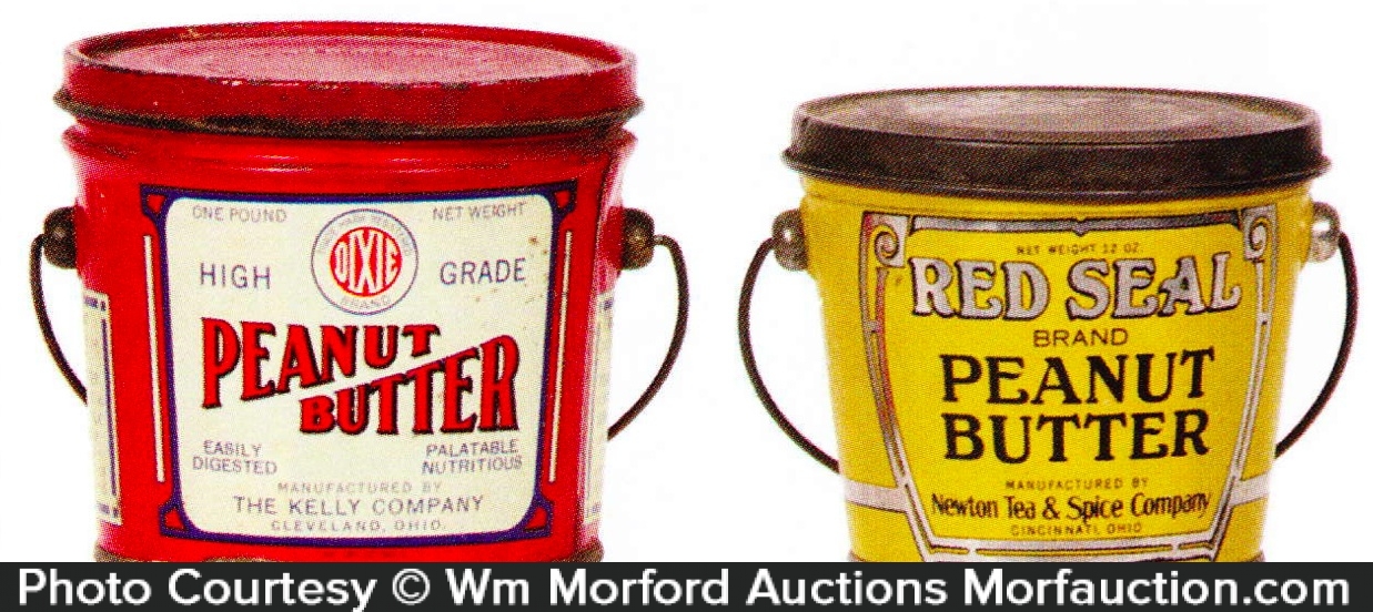 Rare 1960s CRUNCHY SHEDDS Peanut Butter Tin Box Pail Great Condition Orange Vintage Advertising