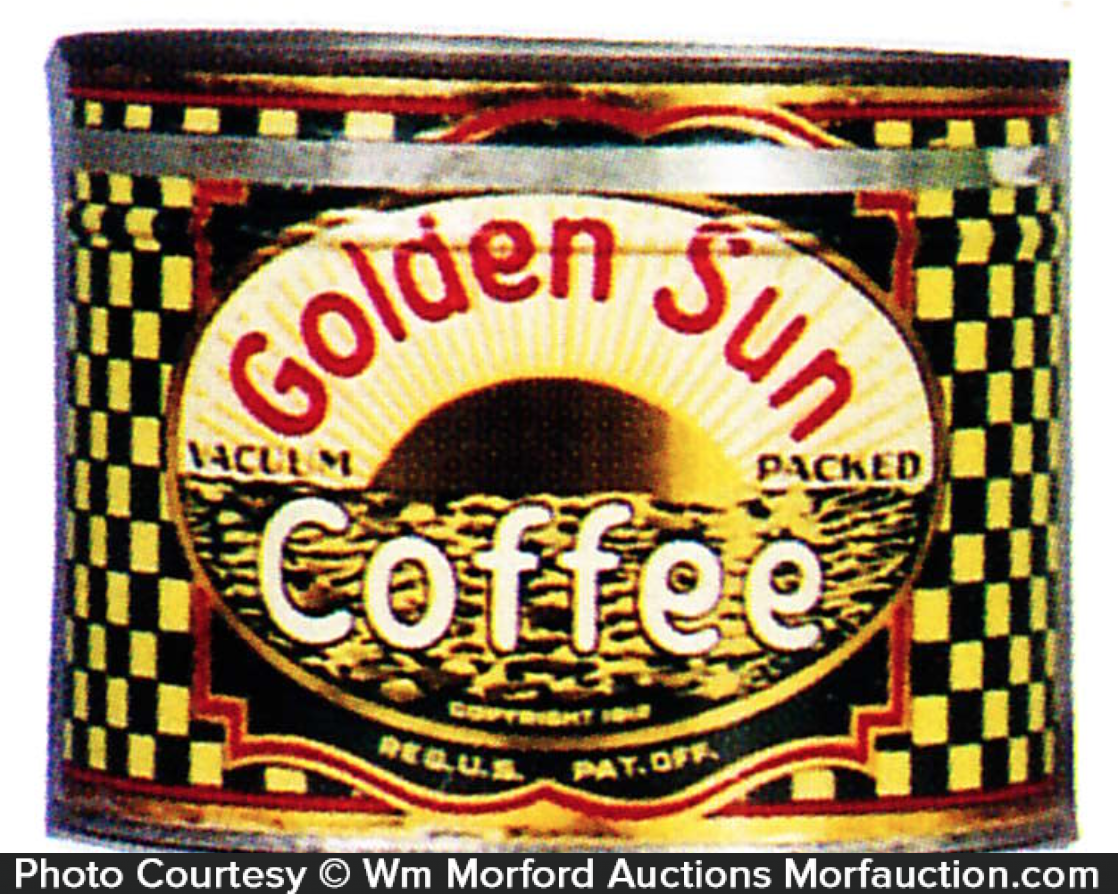 Antique Advertising Golden Sun Coffee Can • Antique Advertising
