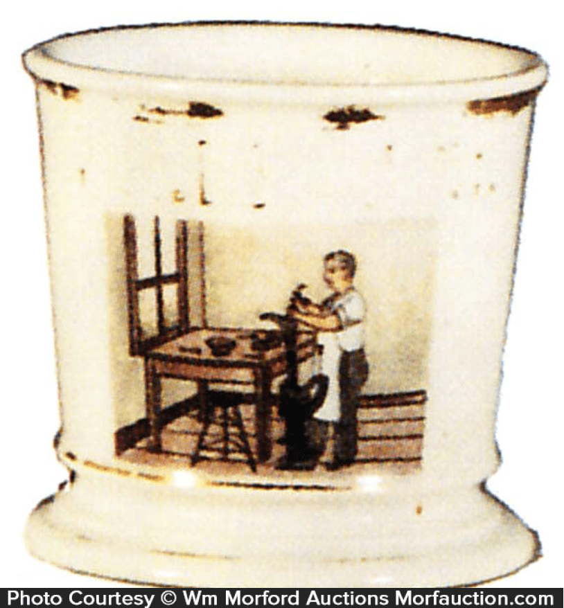 Cobbler Shaving Mug • Antique Advertising
