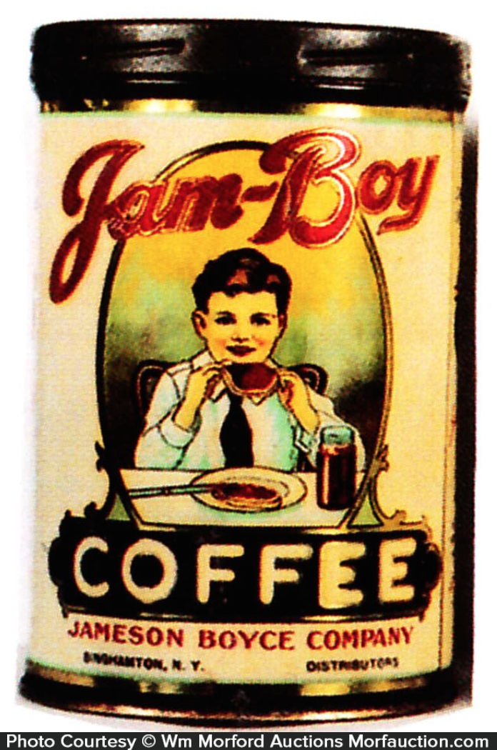 Antique Advertising Jam Boy Coffee Tin • Antique Advertising