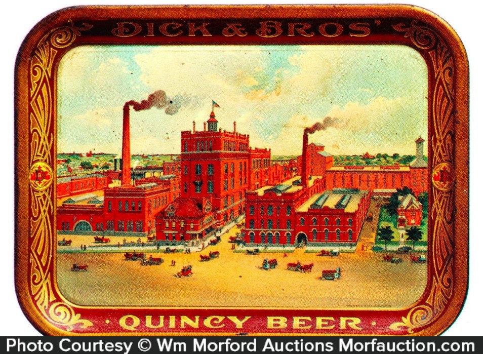 Antique Advertising Quincy Beer Tray • Antique Advertising
