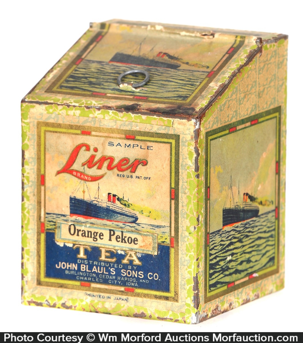 Antique Advertising Liner Tea Sample Bin • Antique Advertising