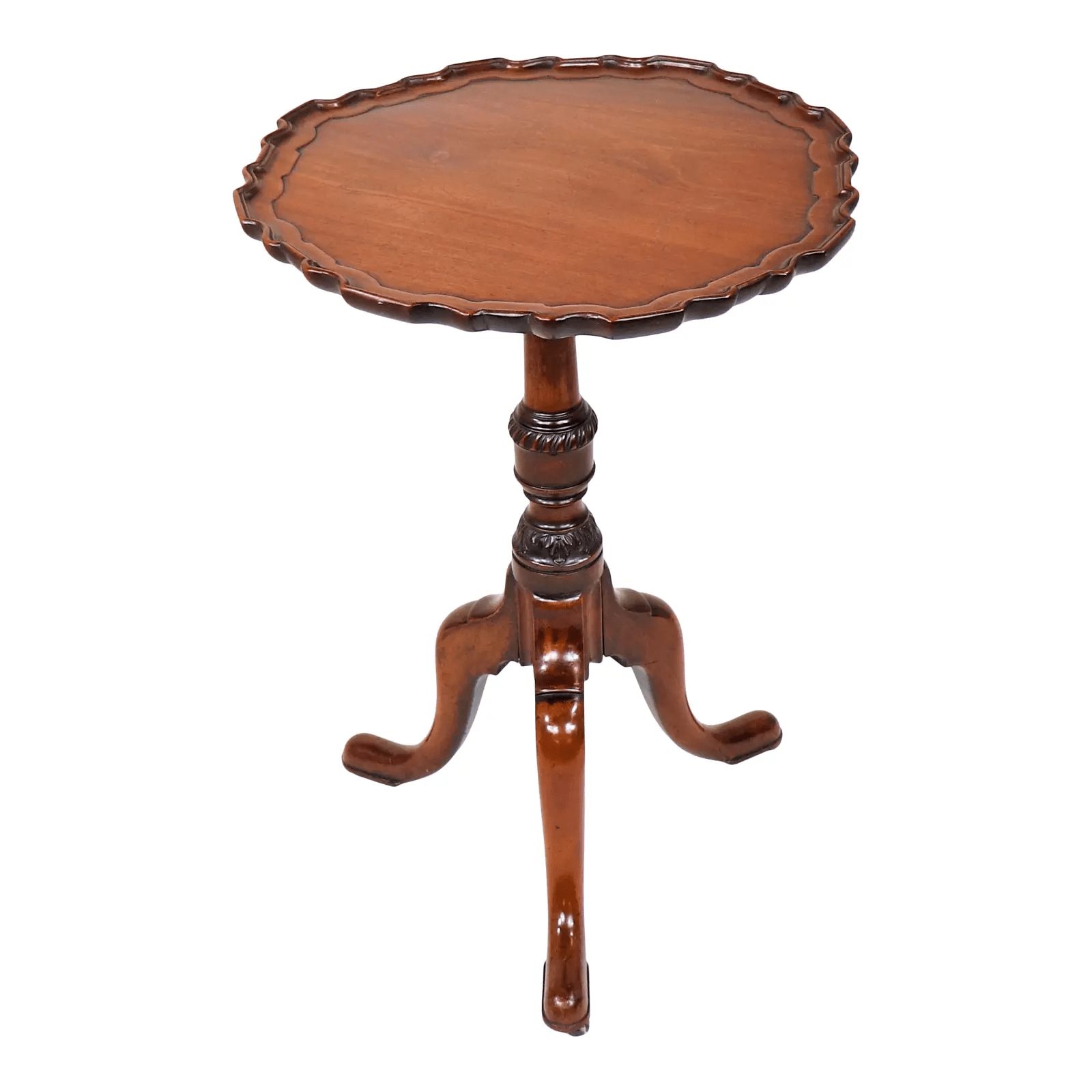 II Mahogany Tilt Top Tea Table with Piecrust Trim Antiques