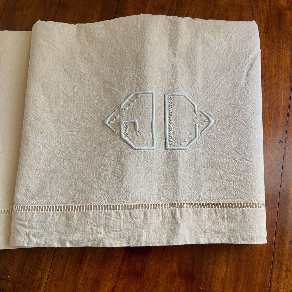 Antique French Monogram sheets French antiques online