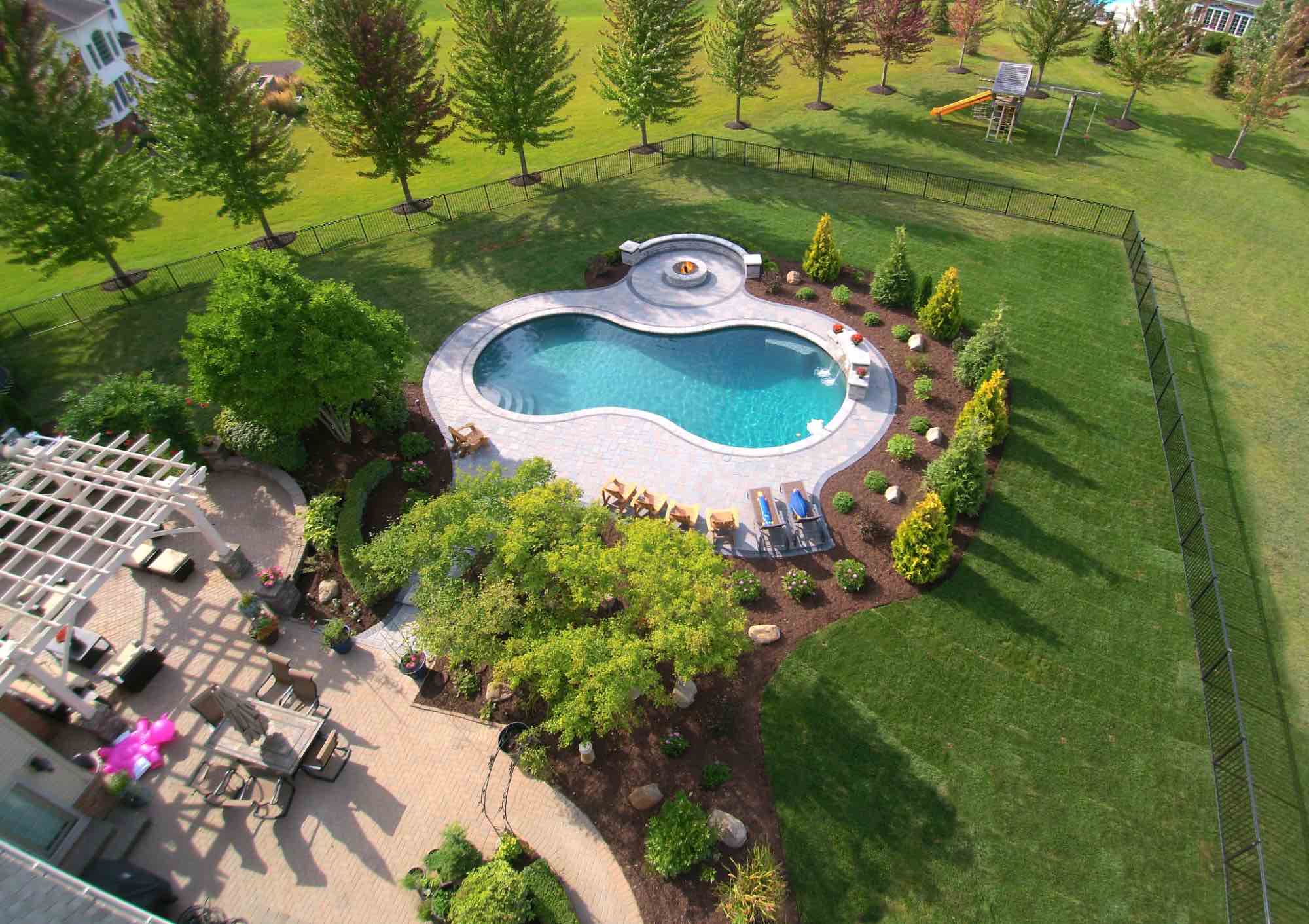 Freeform Oasis Freeform Gunite Pool Builders Milford, MI