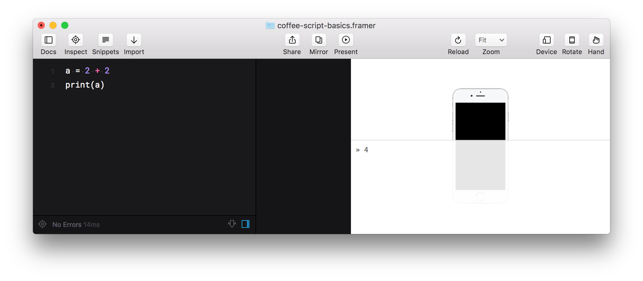 Основы CoffeeScript во Framer — Learn Framer