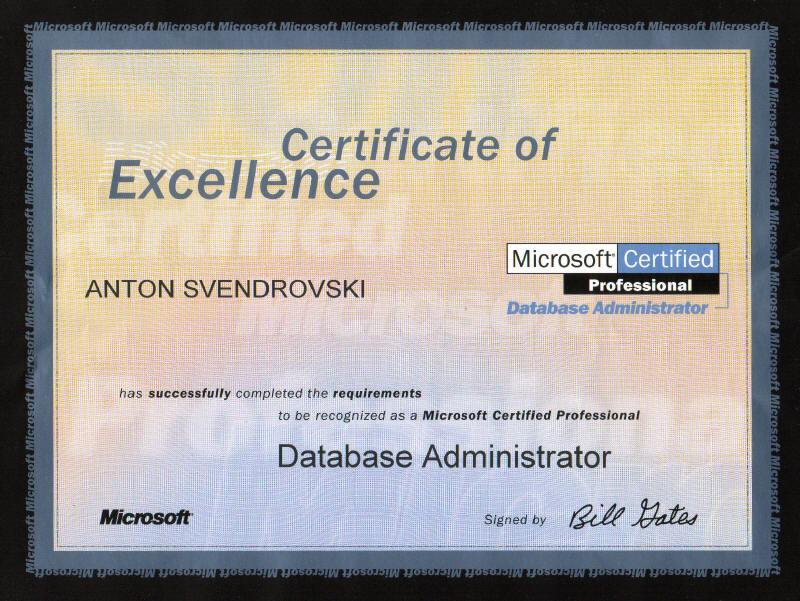 Website of Anton Svendrovski Professional Certification