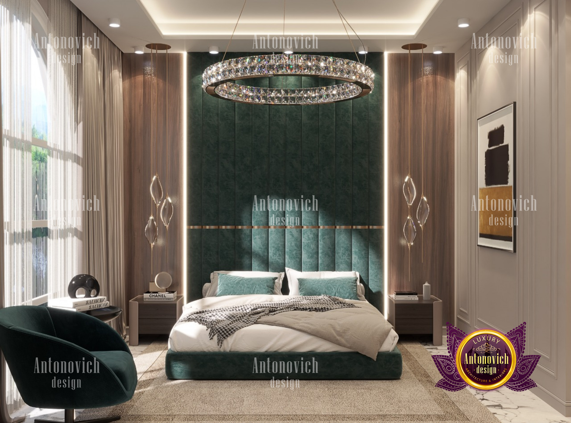 Stunning Emerald Bedroom Design