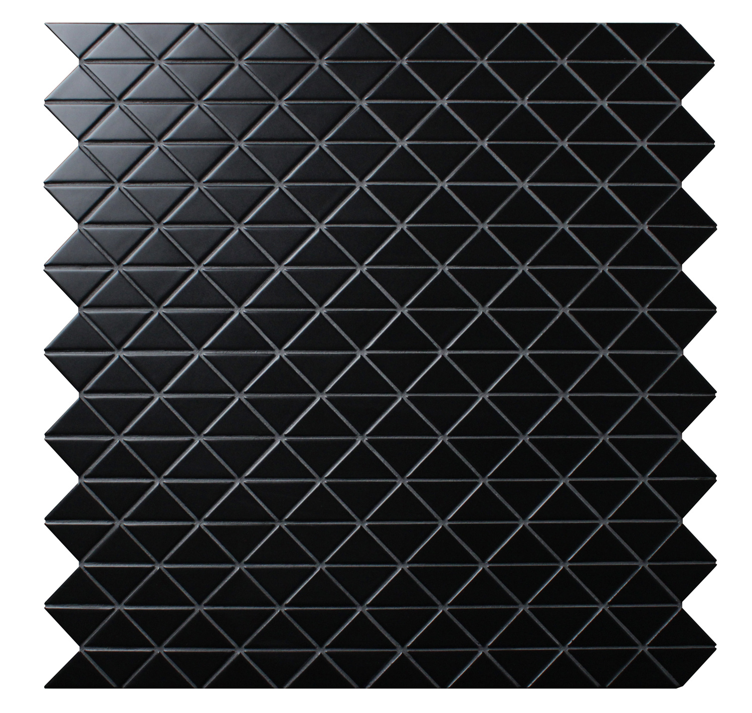 Zip Connection 2'' Matte Black Triangle Mosaic Tile Kitchen Wall Decor