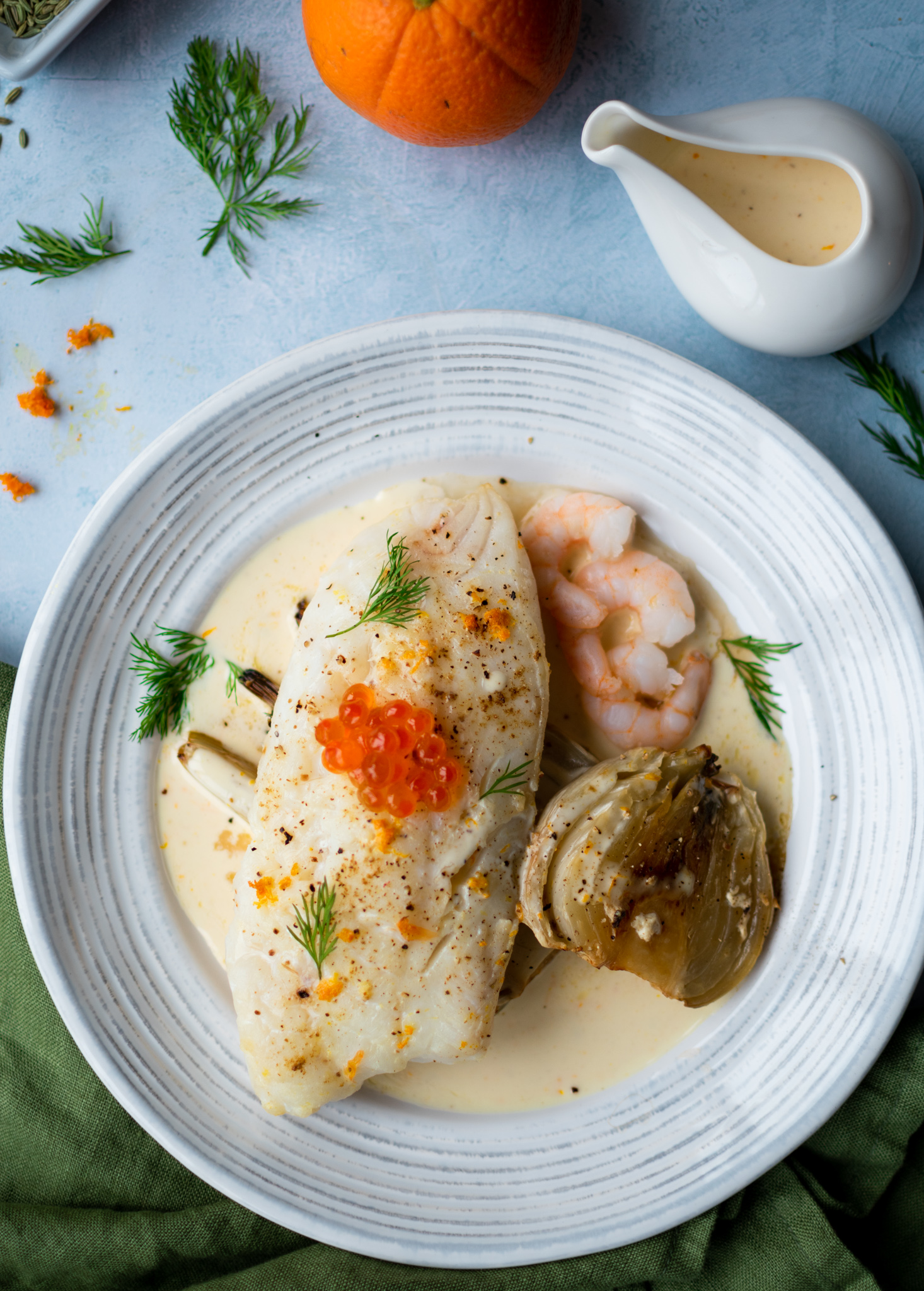 Cod and Fennel with an Orange Mayo Dressing Anusha . Loves . Spice