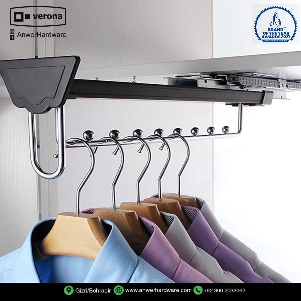 Top Mounted Cloth Hanger B016 ⋆ Anwer Hardware