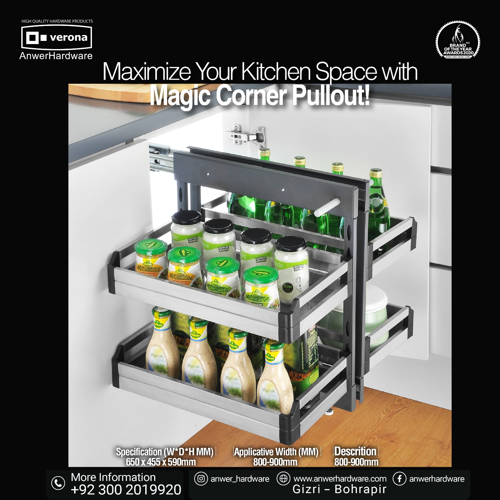 Kitchen Storage Magic Corner Pullout ⋆ Anwer Hardware