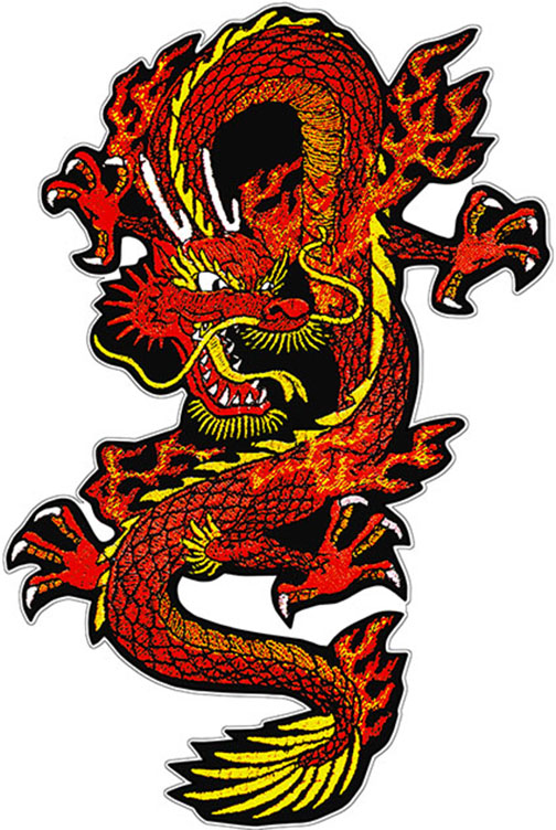 Oriental Chinese Red Dragon Vinyl Sticker AG Design