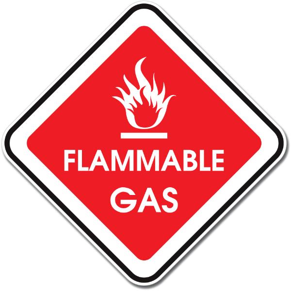 Flammable Gas Sign Wall Window Car Vinyl Sticker Decal