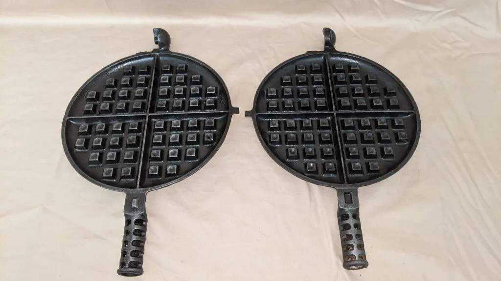 Unique vintage cast iron waffle maker