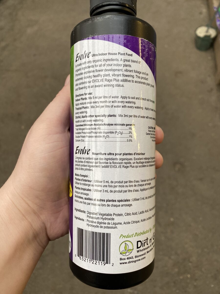EVOLVE Organic Ultra Indoor House Plant Fertilizer 121 › Anything Grows