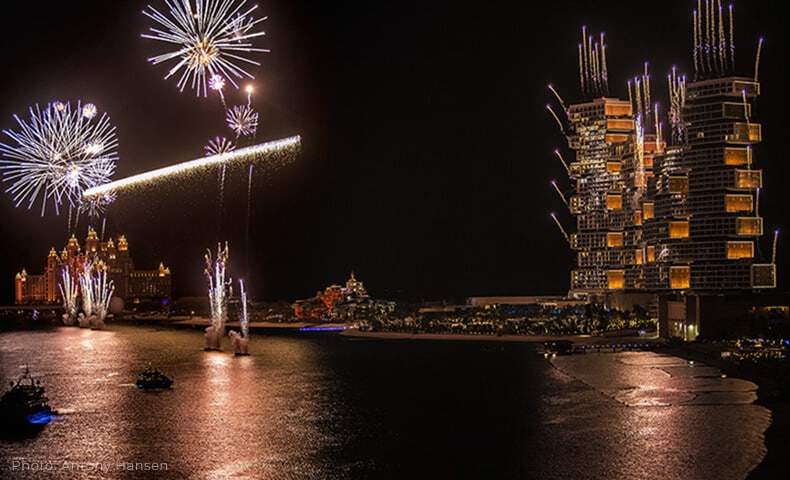 Pyro drones & FALCONS at Atlantis The Royal - AO Creative
