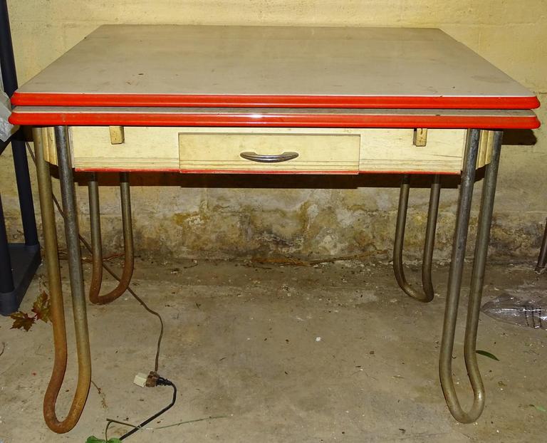 Enamel Top Table For Sale Auction Ohio White Enamel Top Table