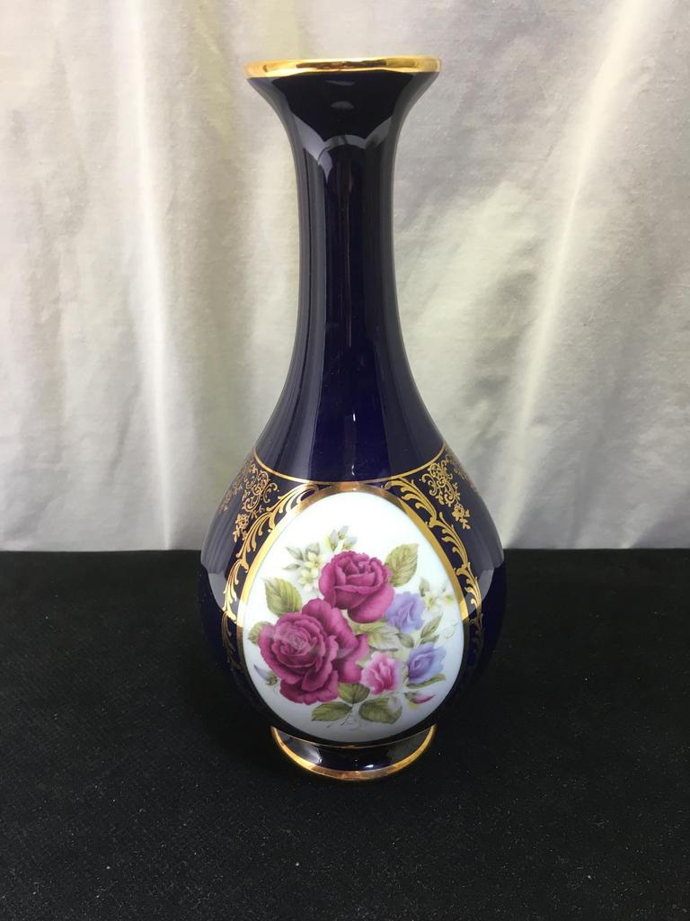 Auction Ohio Limoges Cobalt Blue Vase