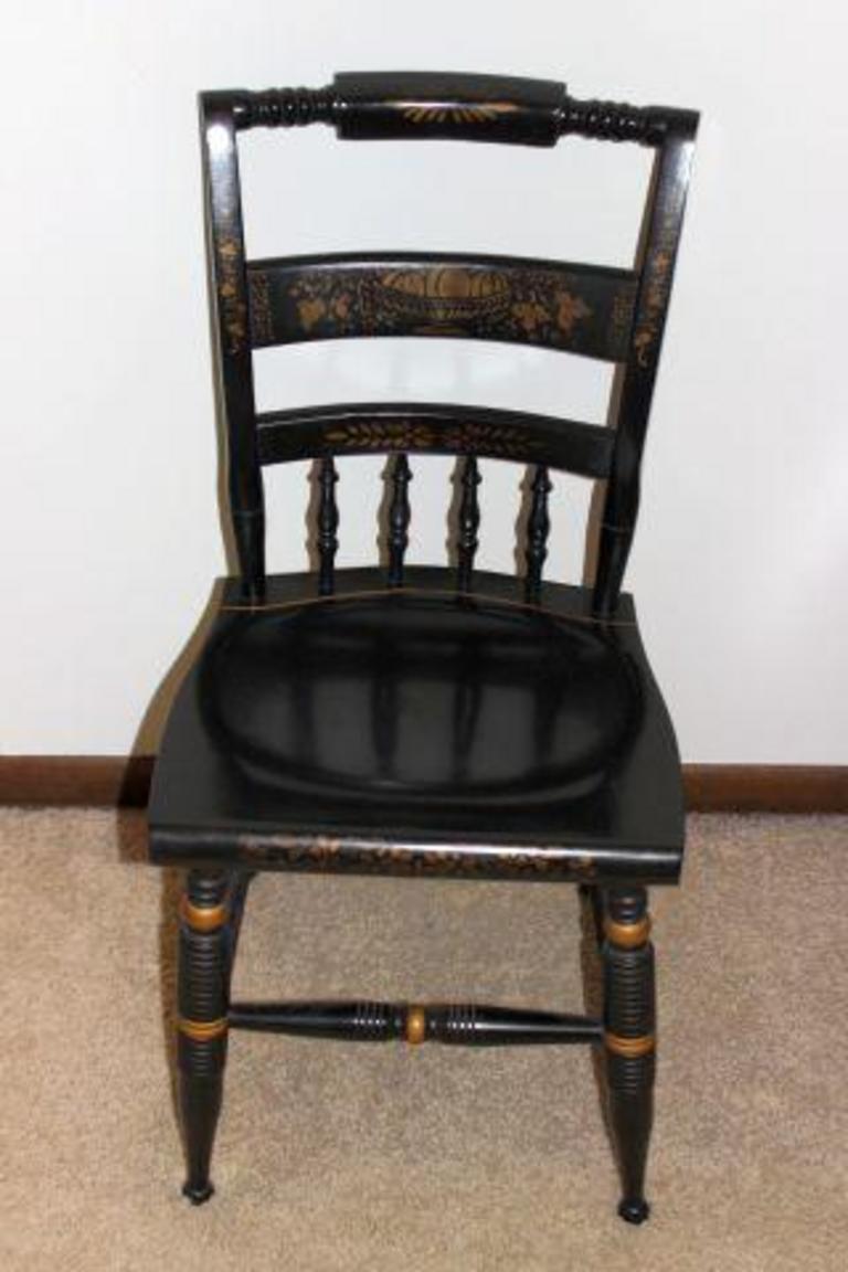 Auction Ohio Vintage Black Wood Chair