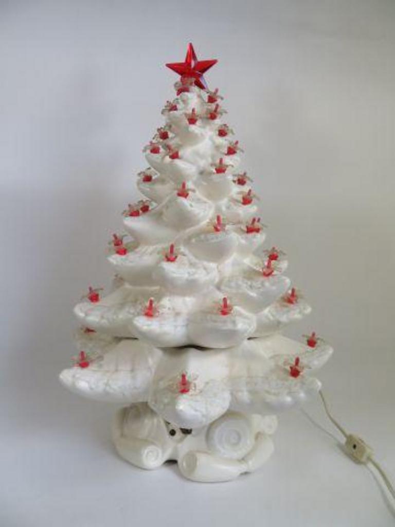Auction Ohio White Ceramic Christmas Tree