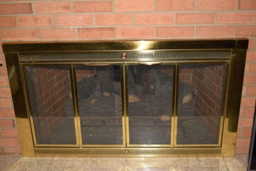 Auction Ohio Fireplace Doors & Gas Log
