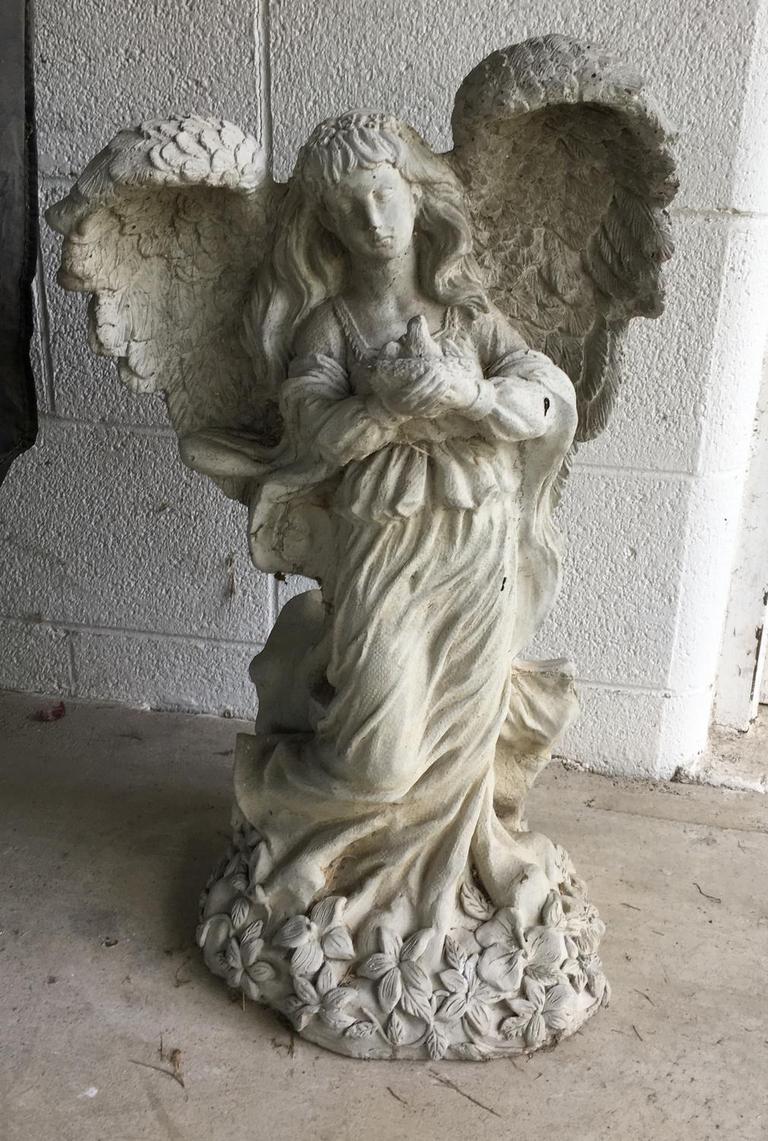 Auction Ohio Cement Angel Garden Statue
