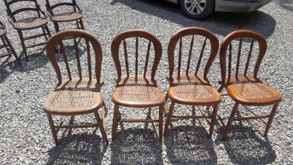 Auction Ohio 4 CANE BOTTOMS CHAIRS
