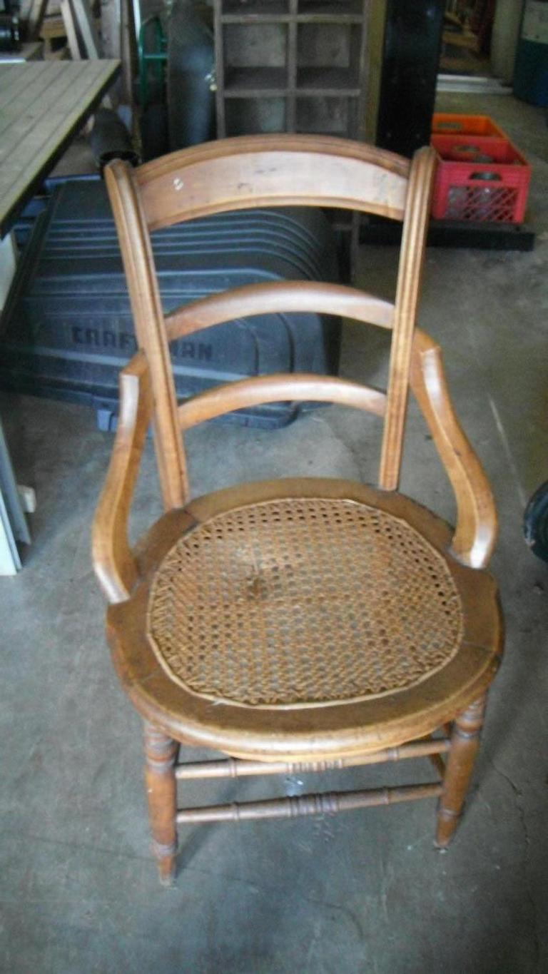 Auction Ohio CANE BOTTOM CHAIR