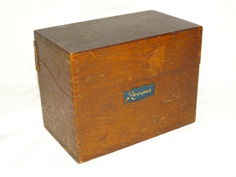 Auction Ohio Antique Wooden Recipe Box