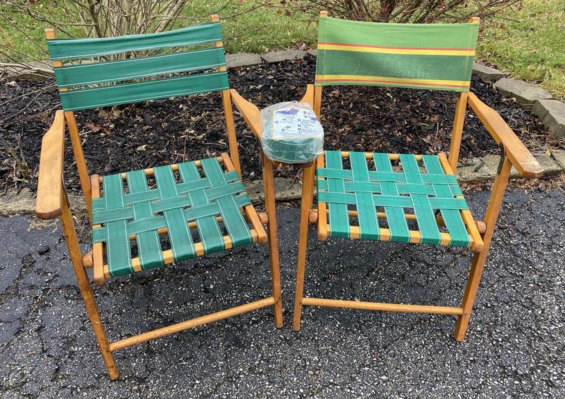 Auction Ohio Vintage Wooden Folding Chairs