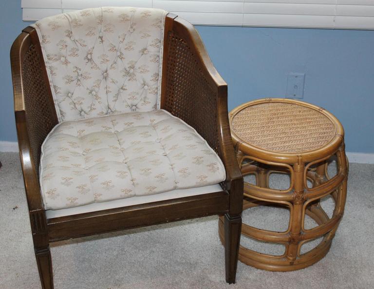 Auction Ohio Cane Chair & Side Table