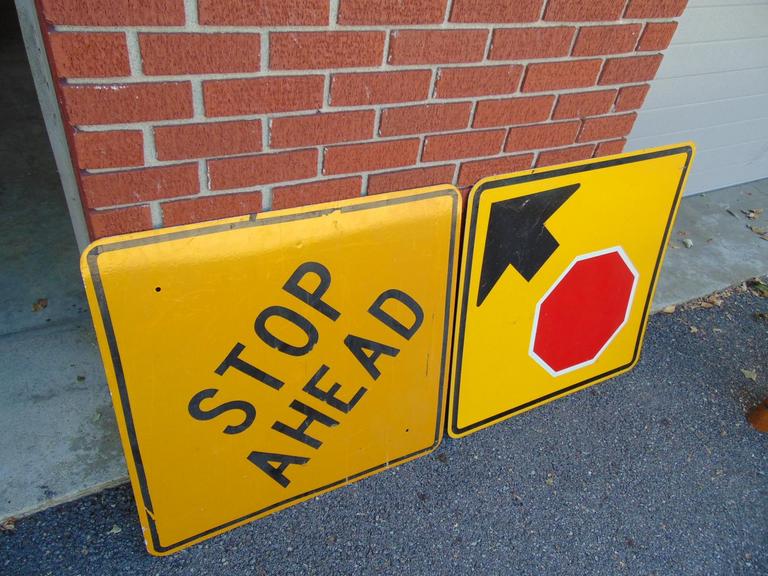 Auction Ohio 2 Signs Stop Ahead