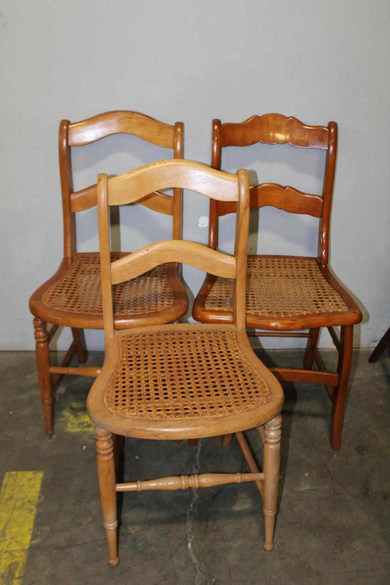 Auction Ohio Cane Seat Dining Chairs