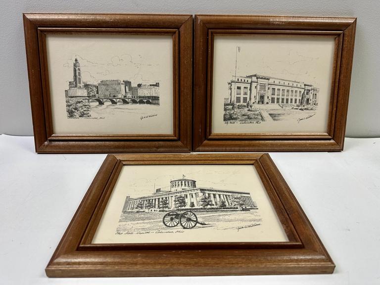 Auction Ohio Trio of Columbus Sketches