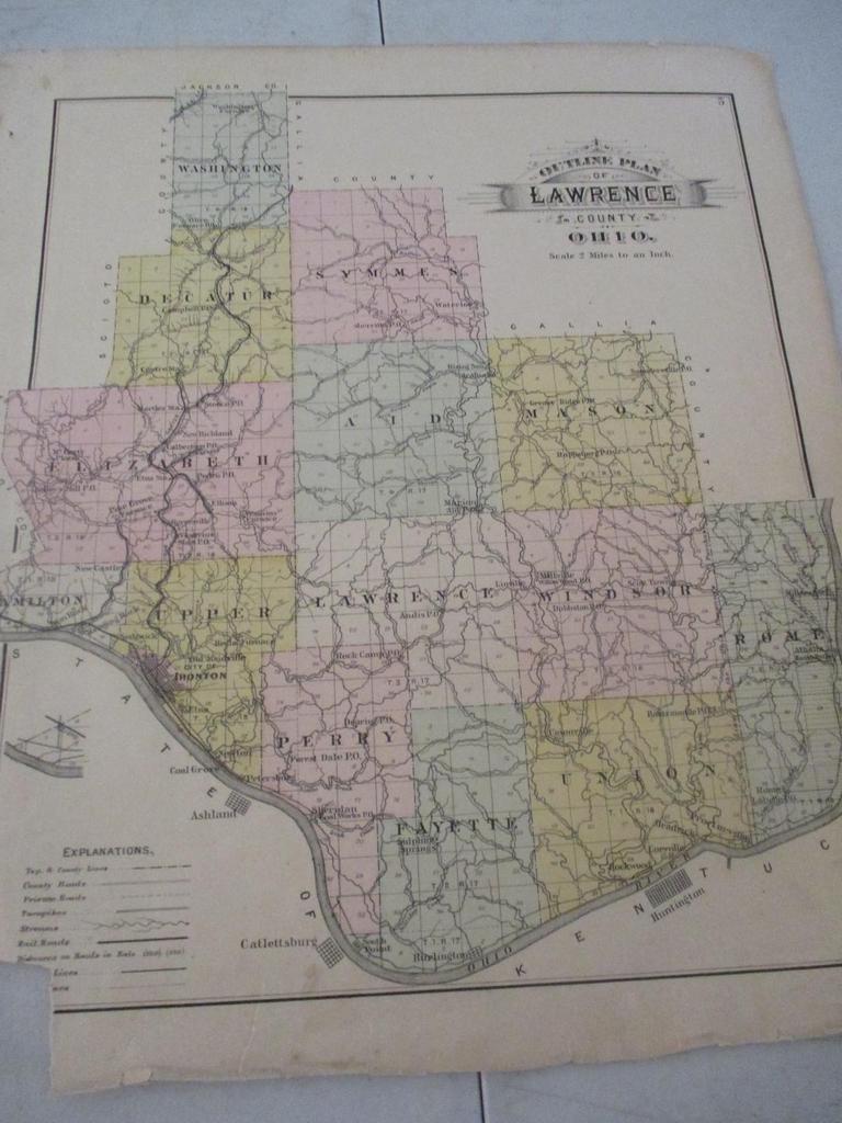 Auction Ohio Ohio Maps Lawrence County