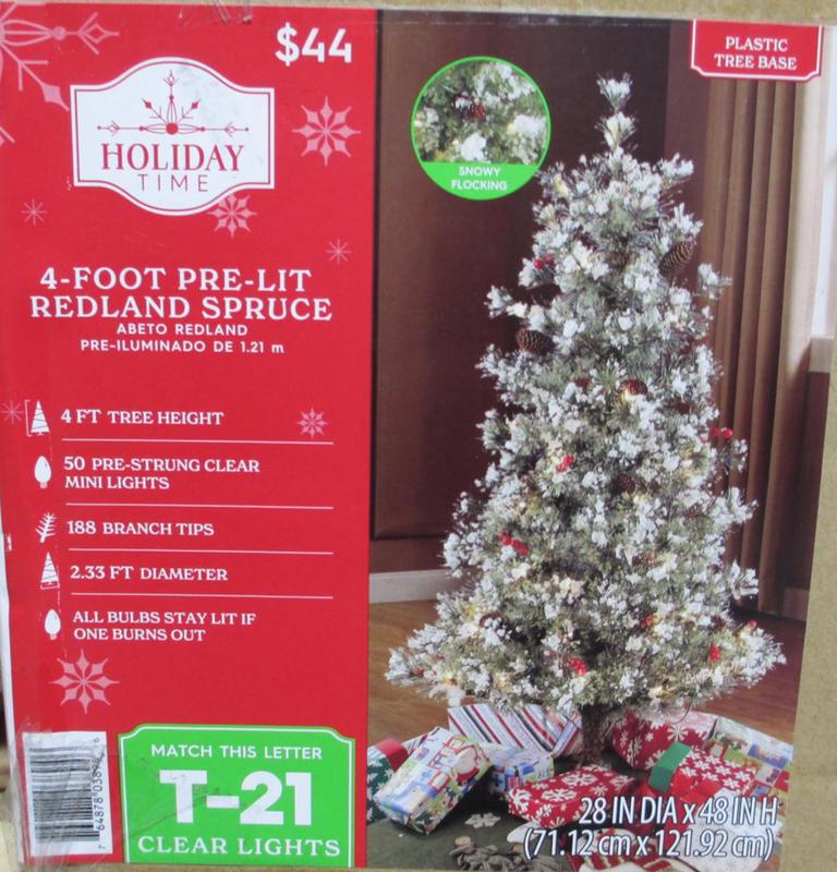 Auction Ohio *NEW* 4' PreLit Redland Spruce Christmas Tree Clear