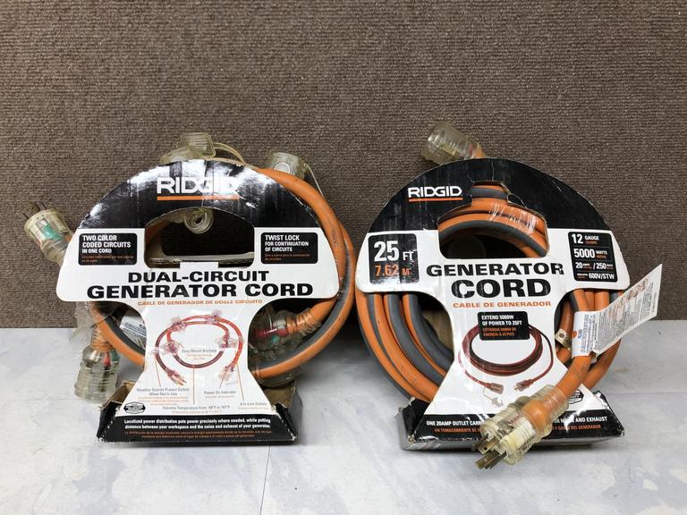 Auction Ohio Ridgid Generator Cords