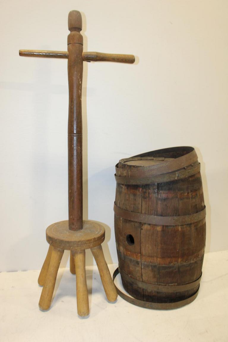 Auction Ohio Antique Barrel & Dolly Peg
