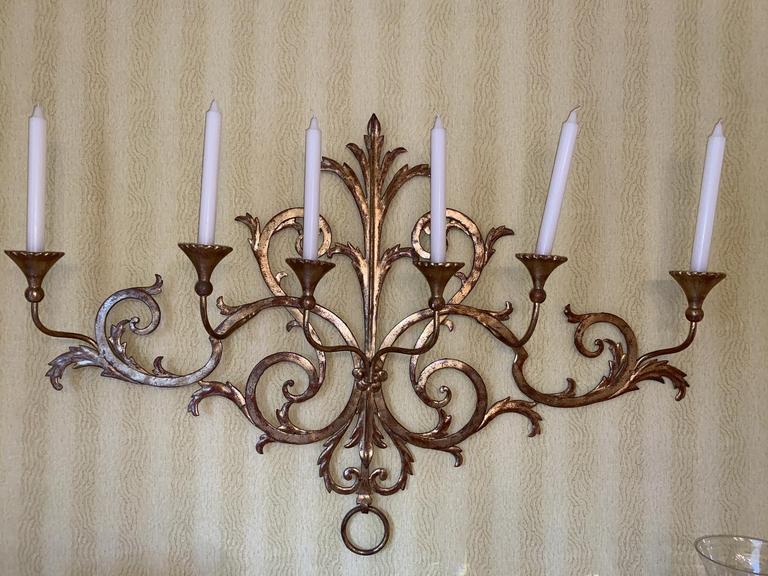 Auction Ohio Metal Gold Wall Candelabra