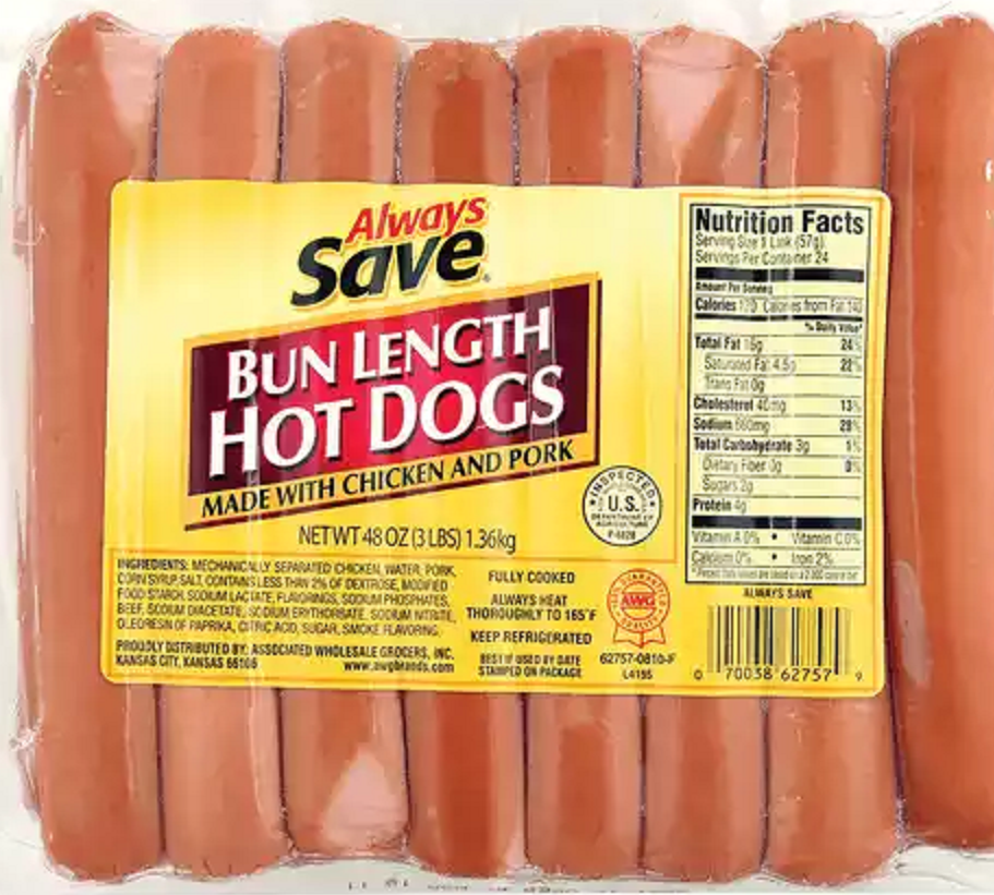 Mosers Foods Always Save Bun Size Hot Dogs