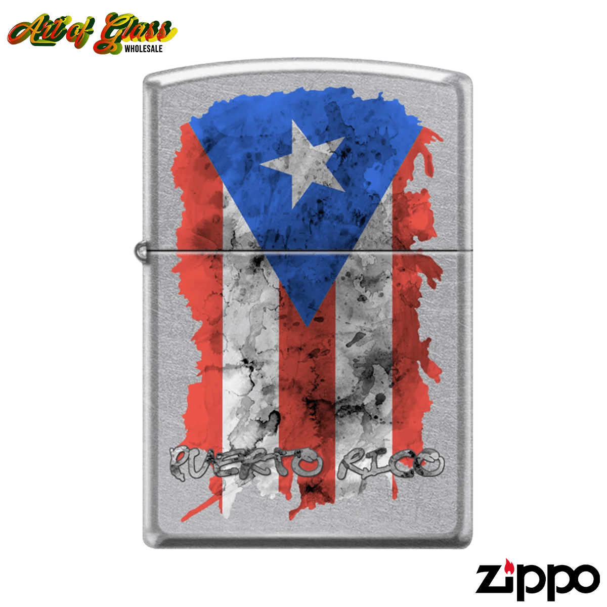 ZIPPO PUERTO RICO FLAG LIGHTER Art of Glass Wholesale