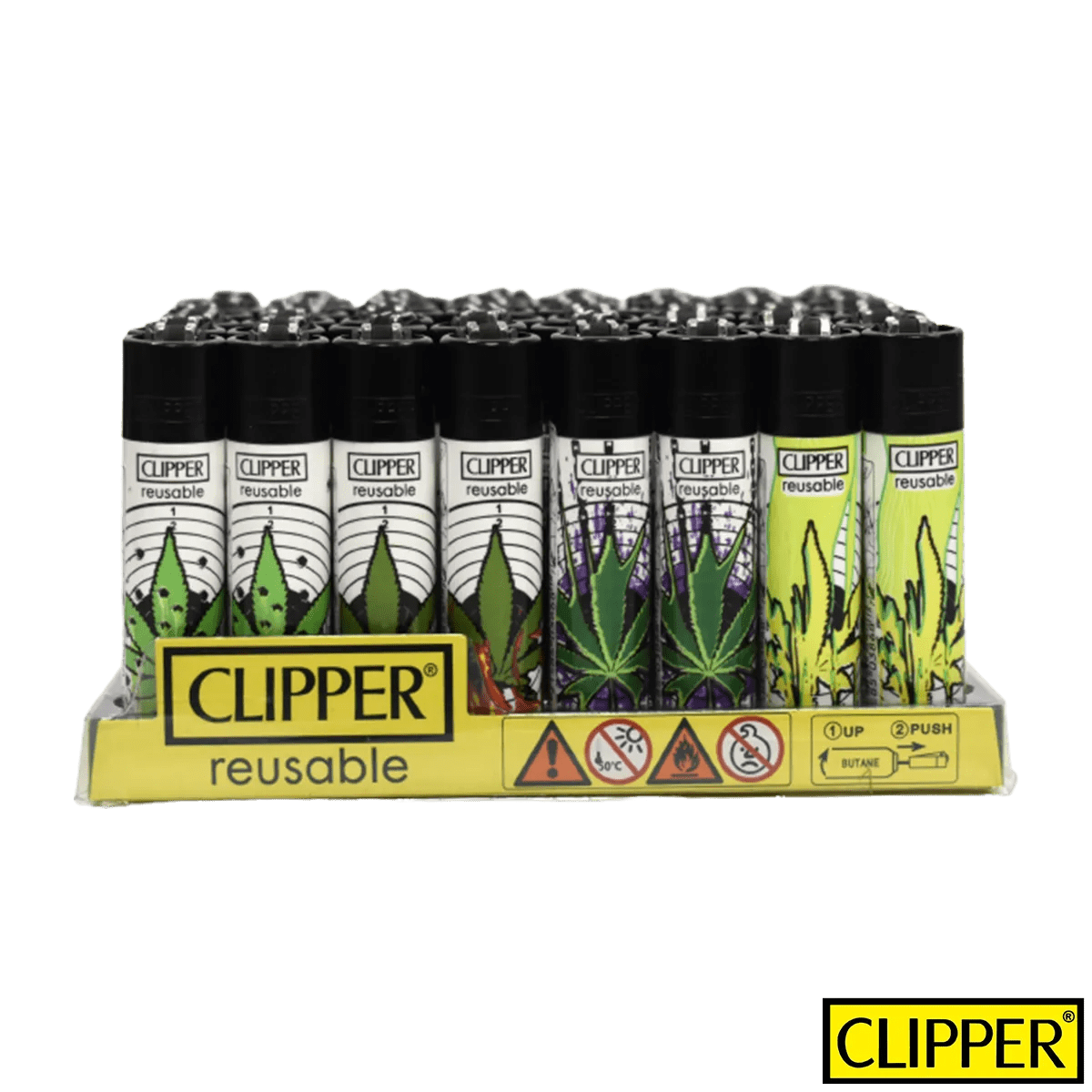 MELTING MULTICOLOR LEAVES CLIPPER LIGHTERS (48ct DISPLAY) Art of