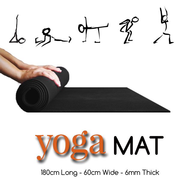 AOK Yoga Mat Thick Black Sports, Fitness and Exercise Products